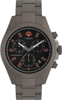 TIMEX Expedition Field Post Analog Watch for Man with Black Round Dial & Gunmetal Stainless Steel Bracelet Band Water Resistant Men's Wrist Watches - TW2W45700X6
