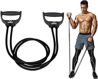 SLOVIC Resistance Tube for Men & Women [Black 25kg] | Double Toning Resistance Tube & Exercise Bands for Workout | Gym Equipment for Home Workout | Natural & Unbreakable Rubber
