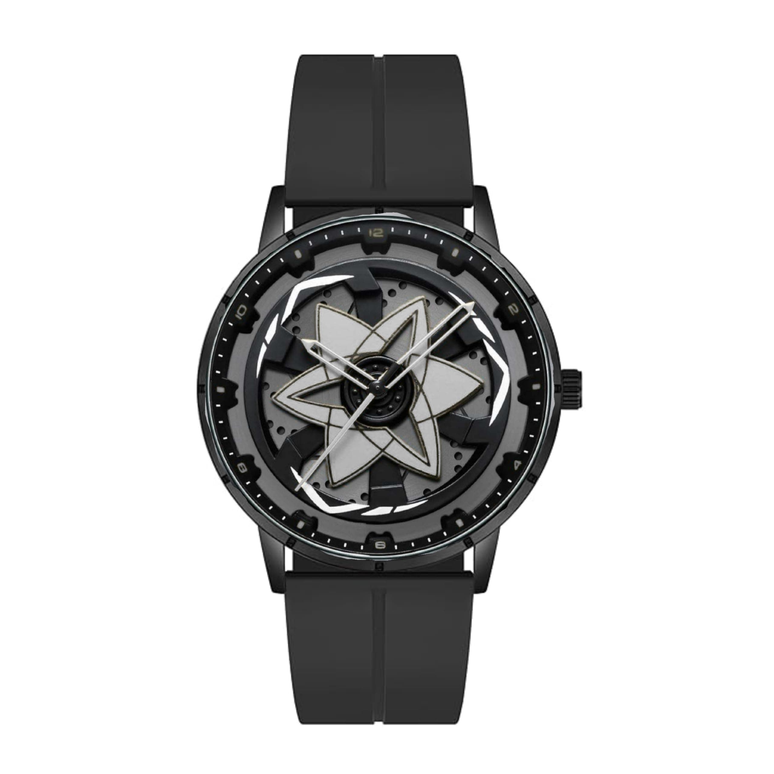 GOLDENIZE FASHION Men Analogue Spinning Wheel Concept Multicolor Star Rotating Dial Stylish Wrist Sports Watches for Men's & Boy's Silicon Magnet Lock Stylish Waterproof Strap-Gift Watch for Men