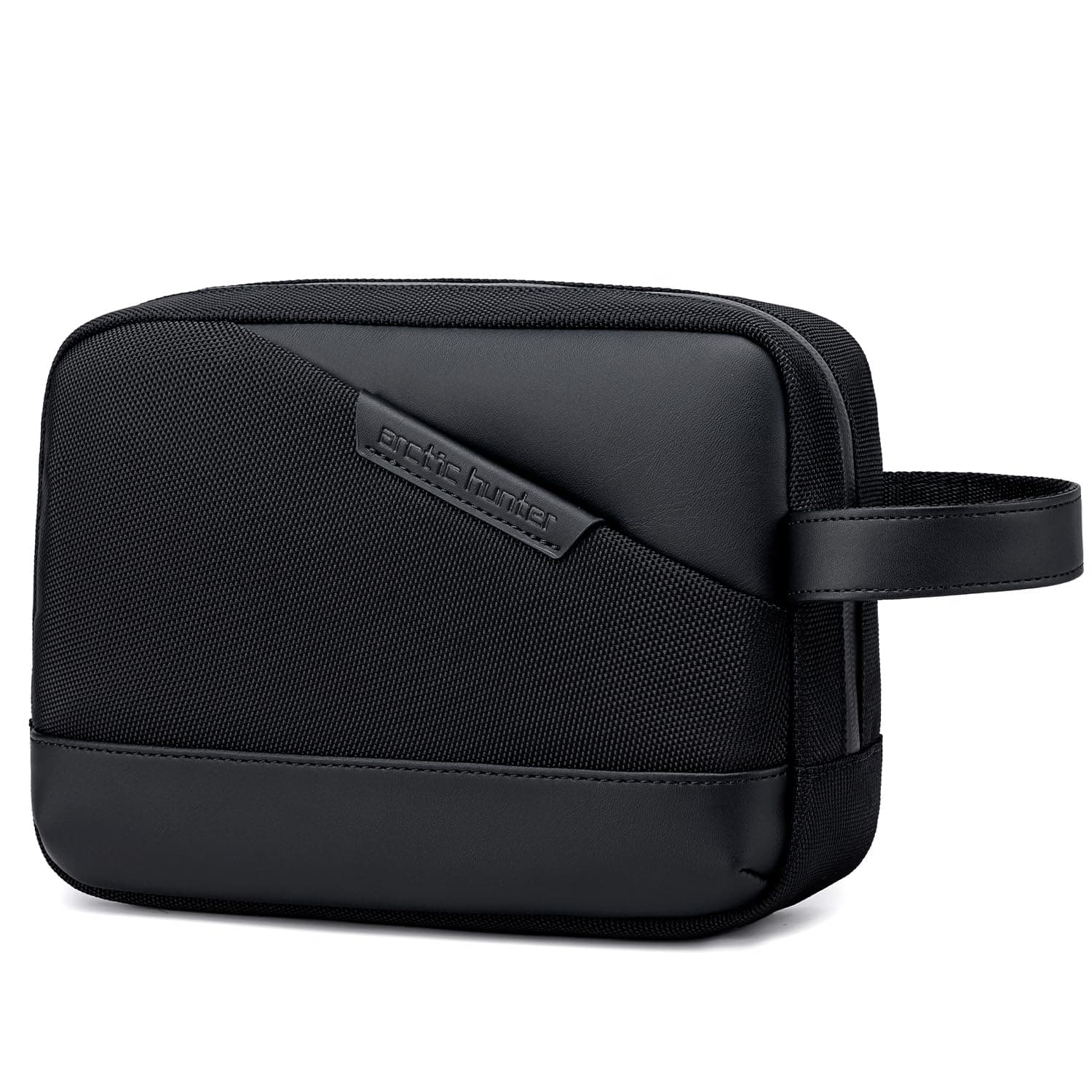 Arctic Hunter Small Toiletry Bag for Men Shaving Kits Bag A5 Size Water-Resistant Travel Pouch Bag Storage Wash Bag Handbag for Mobile Electronic Accessories, Black
