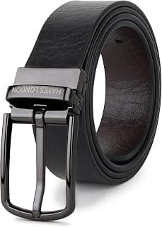 HAYES LONDON Belts for Men Leather Original-Belt for Men Formal with Classic Design, Durable Men's Belts for All Occasions