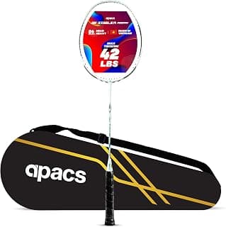Apacs Z-Ziggler Reborn (Unstrung, 42 LBS High Tension) Max Energy & Power | Slim Shaft | Made in Vietnam | 100% Japanese Graphite Badminton Racket with Free Full Cover (White)