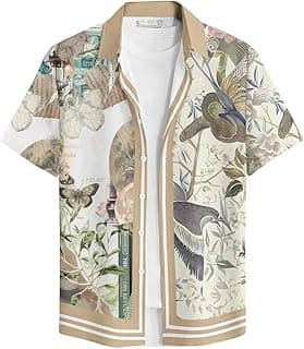 BULLMER Trendy Regular Fit Printed Half Sleeve Shirt for Men