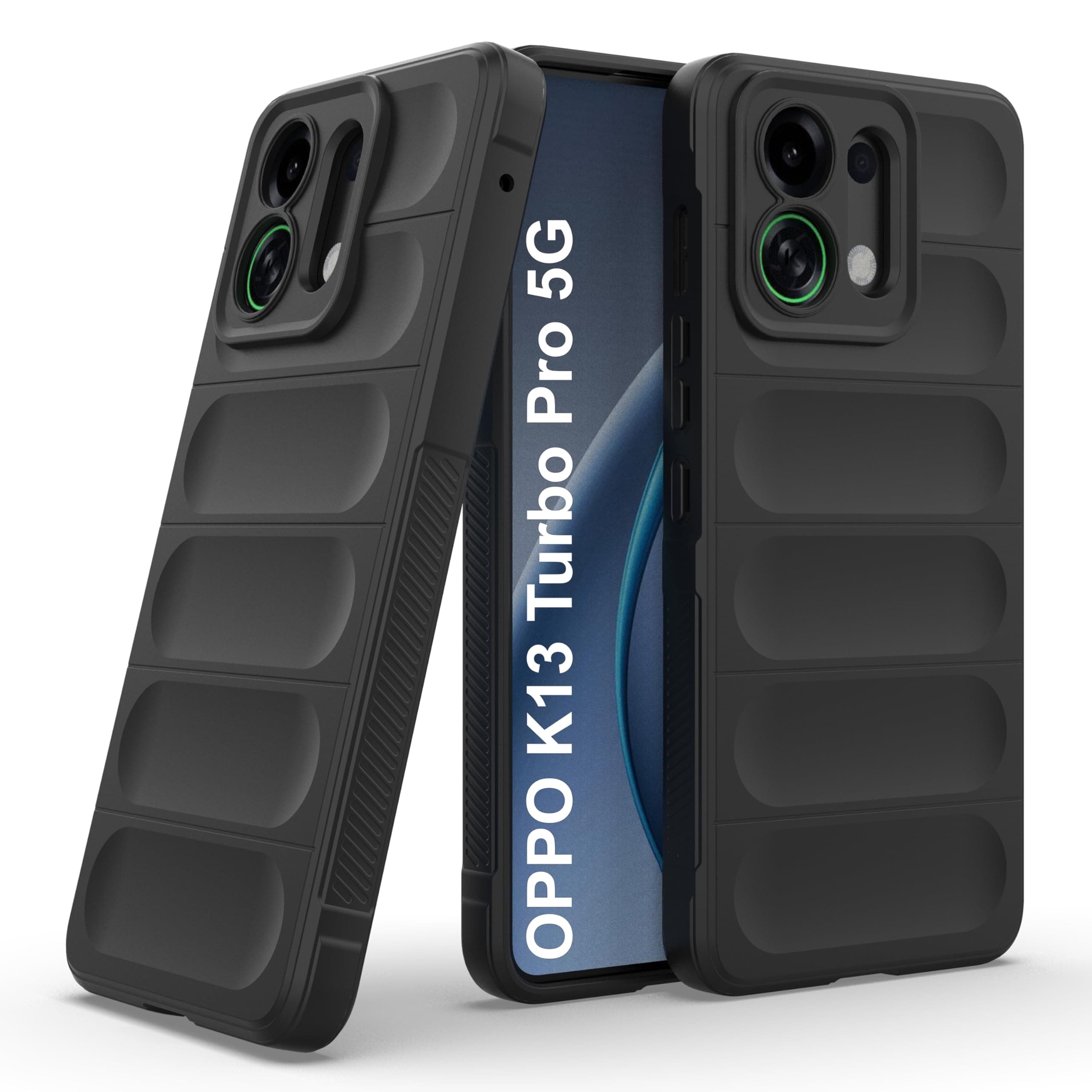 amazon basics Back Case Cover for Oppo K13 Turbo Pro 5G | Compatible for Oppo K13 Turbo Pro 5G Back Cover | Liquid Silicon Magic Case with Camera Protection | Black