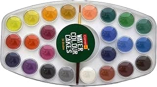 Camlin Kokuyo Water Color Cake 24 Shade Plastic Box,Multicolor,Pack of 1