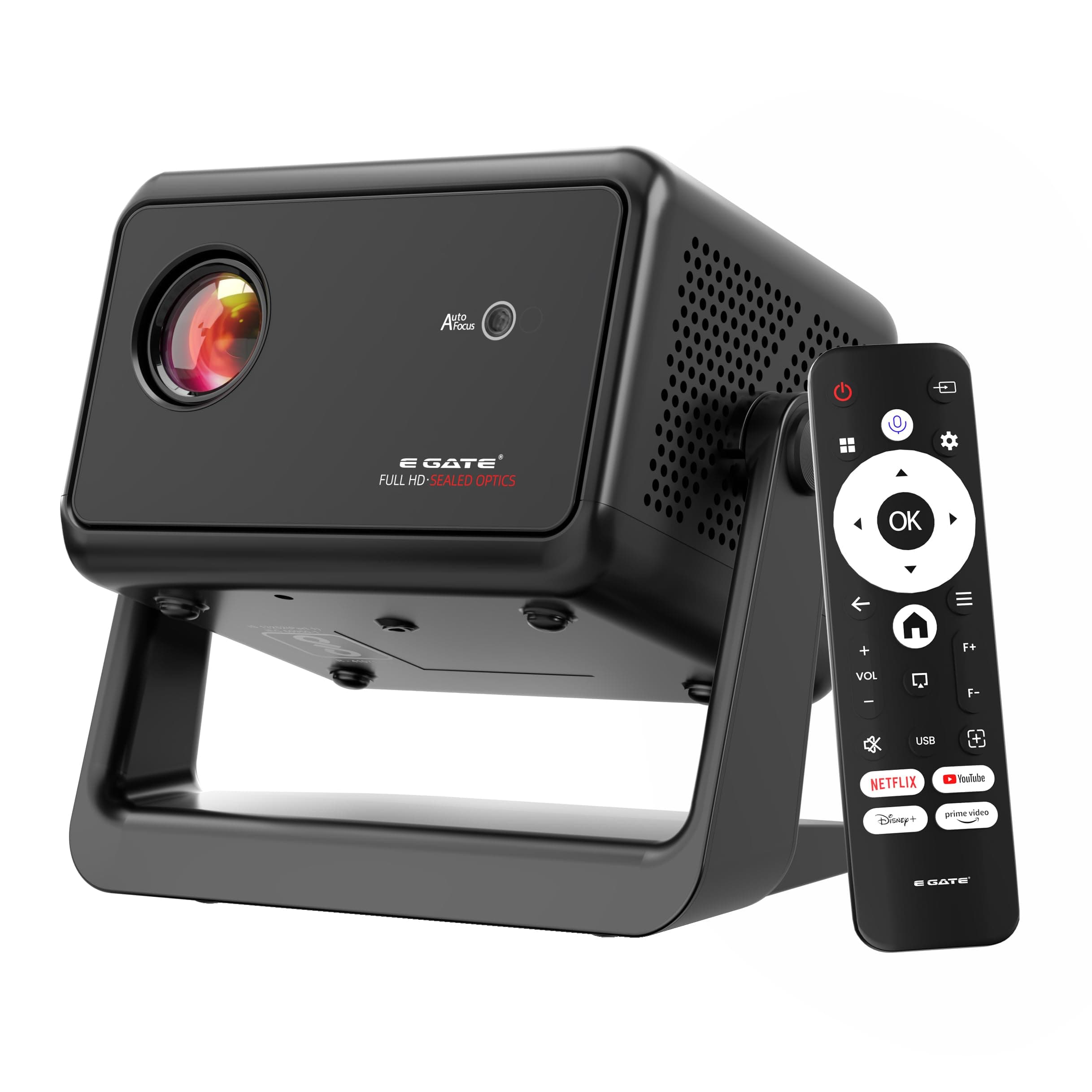 E Gate Duster 5X Pro Dust Proof Certified Netflix Projector | Fully Automatic Native 1080p | 100% Dust Proof | Certified Whale OS on Android, Prime | Voice Remote, 500 ISO, HDMI-ARC-WiFi6 EGATE