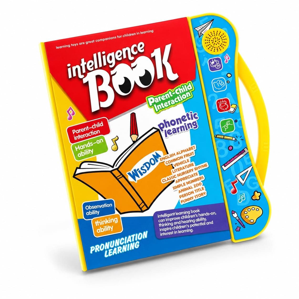 Interactive Learning Book for Kids 3-7 Years | Educational Phonics Learning Book with Music, Alphabets, Numbers, Shapes & Nursery Rhymes | Touch & Sound Learning Toy for Boys & Girls | Multicolor