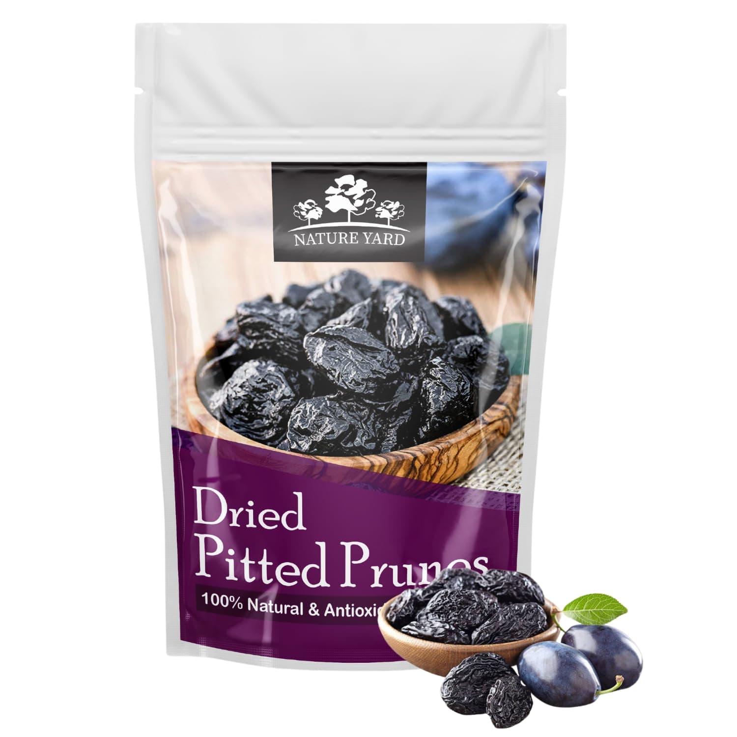 NATURE YARD Organic Pitted Prunes Dry fruit Without Sugar - 500 gm - 100% natural & Seedless Dried Prune/Unsweetened Prunes for constipation/Rich in Vitamins and Dietry Fiber a healthy snack