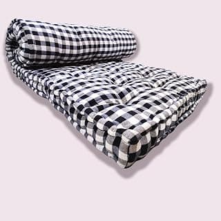 Deevine Craft Soft Thick 5-Inch Cotton Box Mattress | Gadda Medium Firm Soft Cotton Mattress | Cotton Box Rectangle Type Single Bed Mattress (2.5X6 ft or 72X30X5 Inches) Black and White Mattress