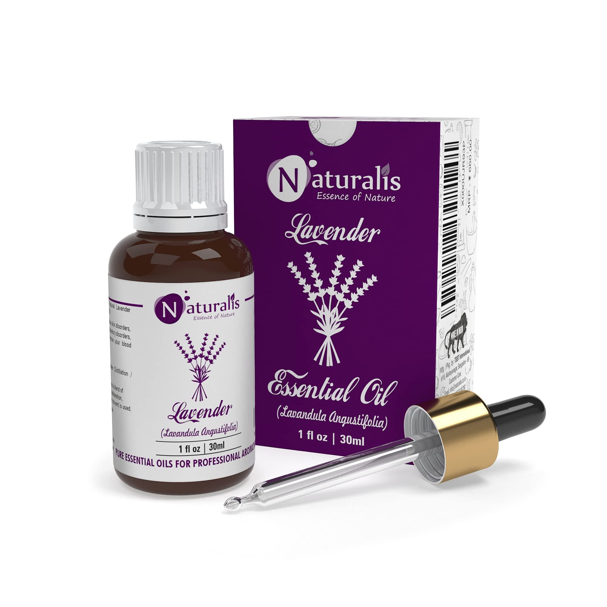 Naturalis Lavender Oil - Pure, Natural, and Undiluted Lavender Essential Oil for Hair, Skin Bath & Therapeutic Massage - Ideal Lavender Essential Oil for Diffuser - 30ml