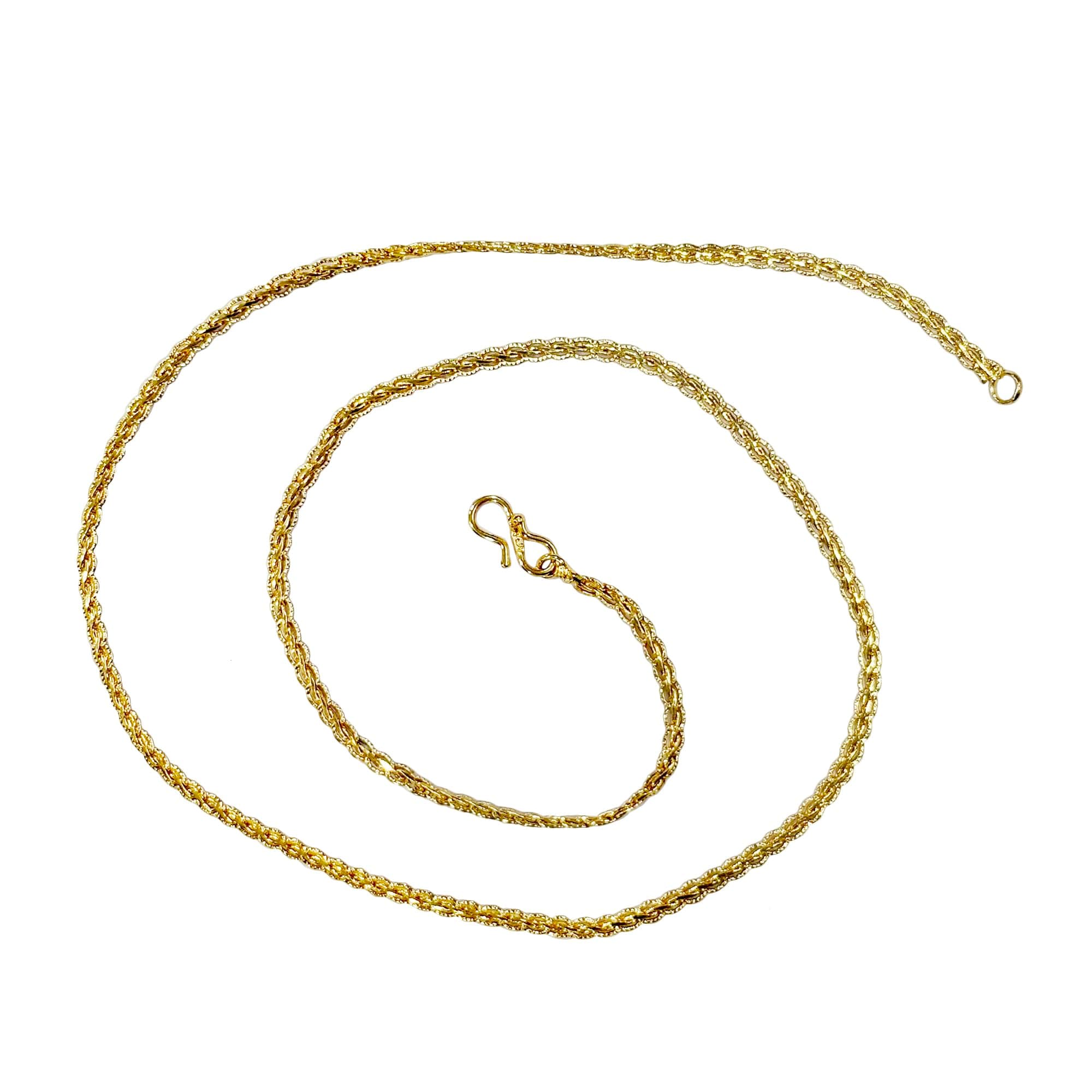 Shreyadzines Stylish Thin Light Weighted Gold Plated Golden Designer Chain Necklace For Women 22 Inches
