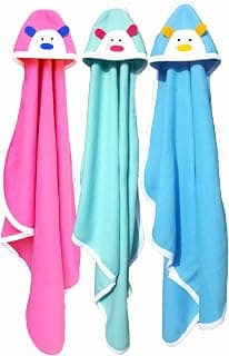 BRANDONN Newborn Original 3PCS.. Big Size (36 X 27) Cute Baby Blankets for Babies (Blue, Hotpink, C-Green; Pack of 3)