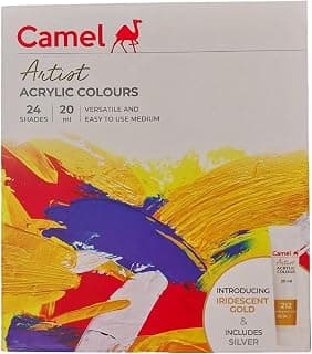 Camel Artist Acrylic Colours 20ml, 24 Shades (Assorted Colour)