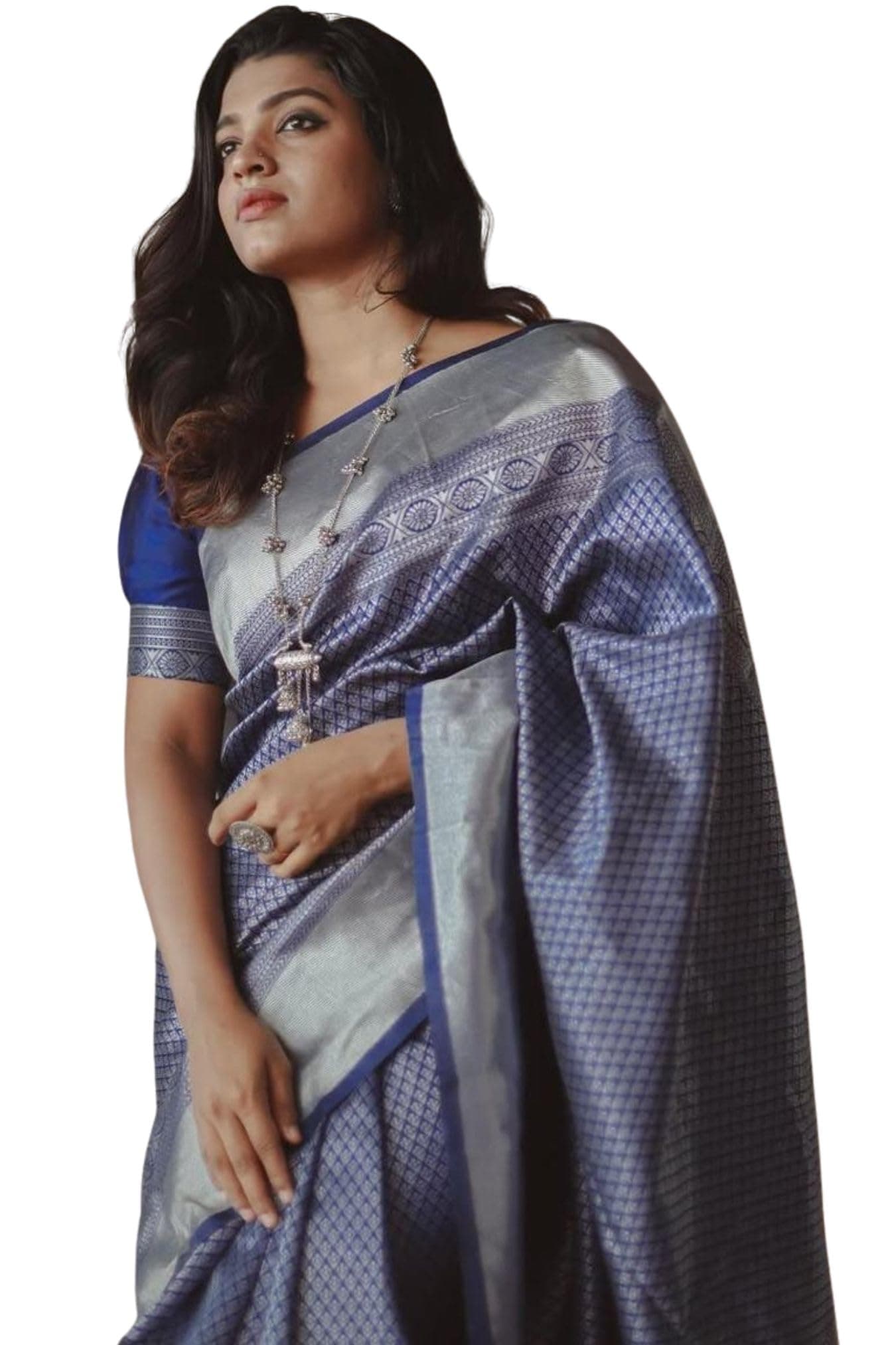 SGF11 Women's Kanjivaram Soft Silk Handloom Saree Golden Zari With Blouse Piece