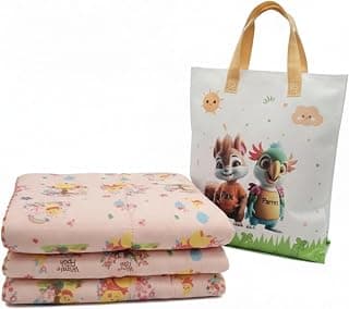 Premium 6-Layer Muslin Baby Blanket – Ultra Soft & Breathable Cotton Blanket for Newborns & Infants – Lightweight, Cozy, Quick Dry, Cute Animal Print (Peach)
