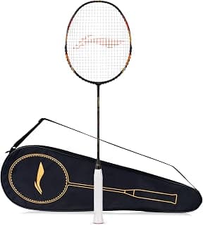 Li-Ning G-Force X5 Carbon Fibre Badminton Racket with Free Full Cover(79 Grams, 28 Lbs) (Black/Orange/Bronze)