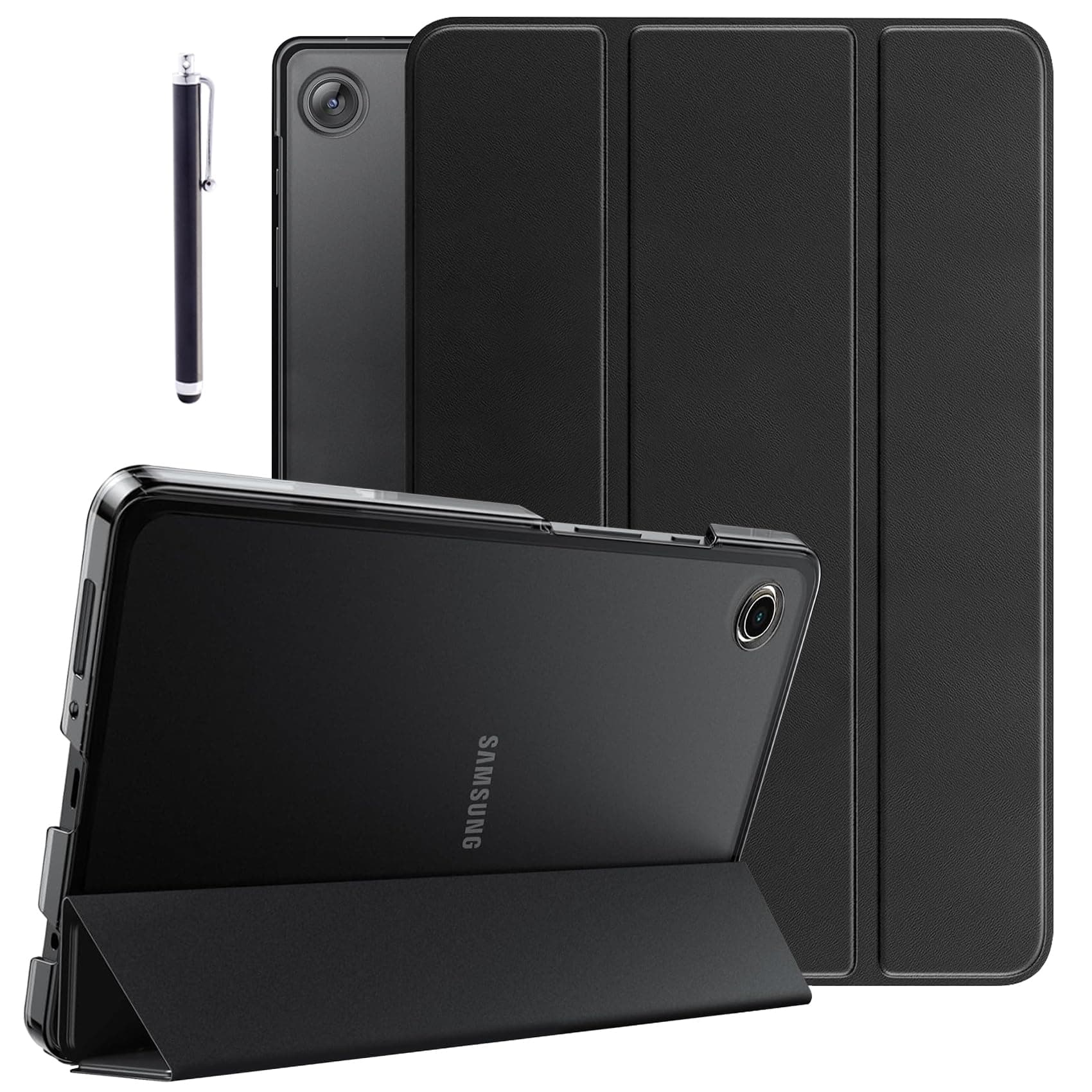 Robustrion Cover for Samsung Galaxy Tab A11 Plus Cover Case 11 inch, Flip Cover Case for Samsung Galaxy Tab A11 Plus Cover/Tab A11+ Tablet Cover with Translucent Back - Black