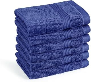 MYTRIDENT Urban Comfort 100% Cotton Towel for Face, 450 GSM Highly Absorbent Towels for Men/Women, 6 Pc Face Towel Set (30 cm X 30 cm) - New Navy