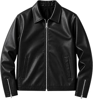 Men’s Faux Leather Jacket | Premium PU Leather Casual Winter Jacket for Men | Stylish Zip-Up Streetwear Biker Outerwear for Travel Party Riding Daily Wear