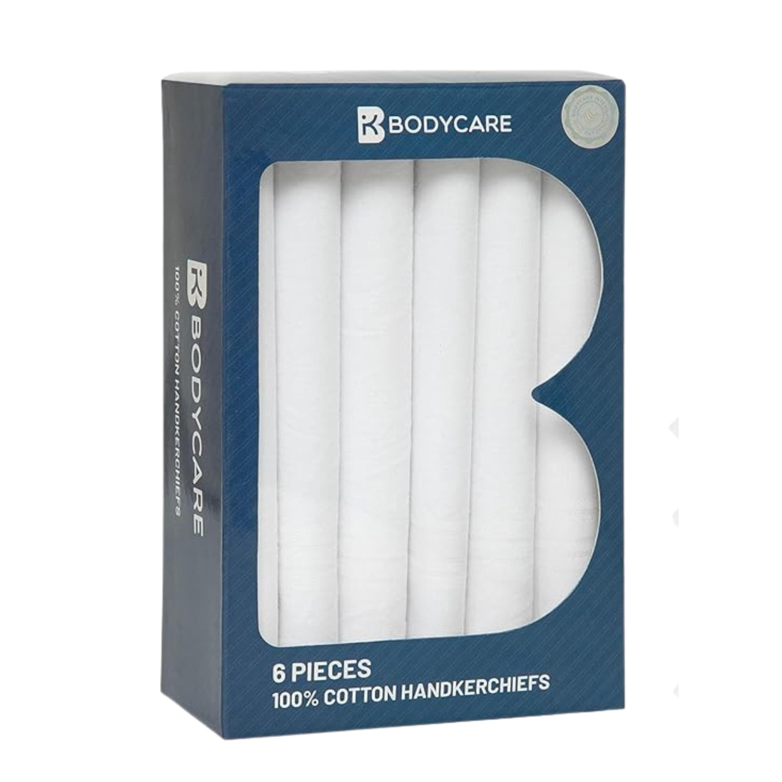 BODYCARE Handkerchief for Men (Pack of 6) | Premium 100% Pure Soft Cotton Hanky | Free Size Rumal for Boys & Men | Daily & Formal Use