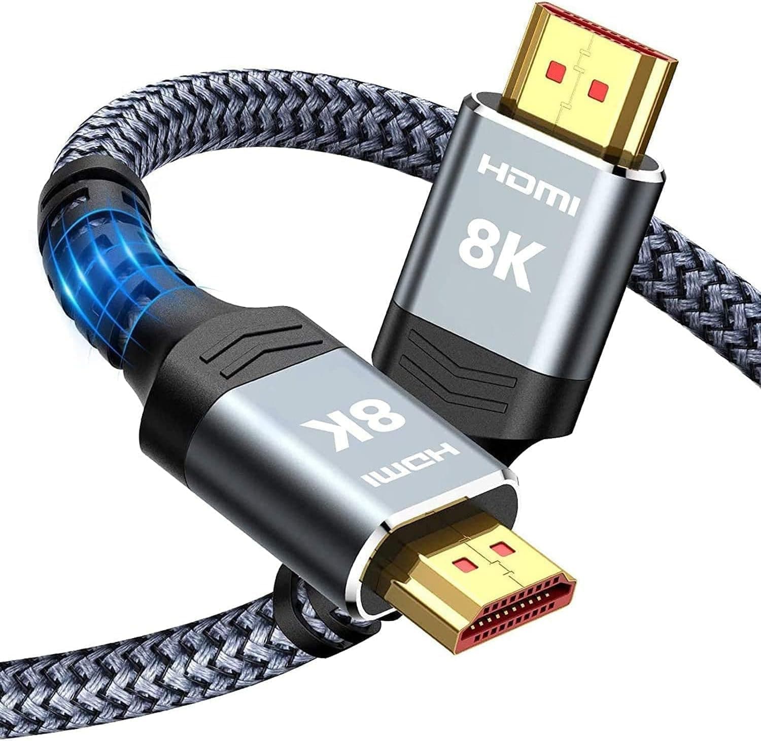 Orei 8K HDMI Cable 1.5M(4.9Ft) - 8K@60Hz HDMI Cable 2.1 With Ethernet & HDCP 2.3, Lightning Fast 48Gbps Bandwidth, HDR, Earc & 3D Support - HDMI 4K@120Hz For Tvs, Gaming Consoles & More (1 Pack), Grey