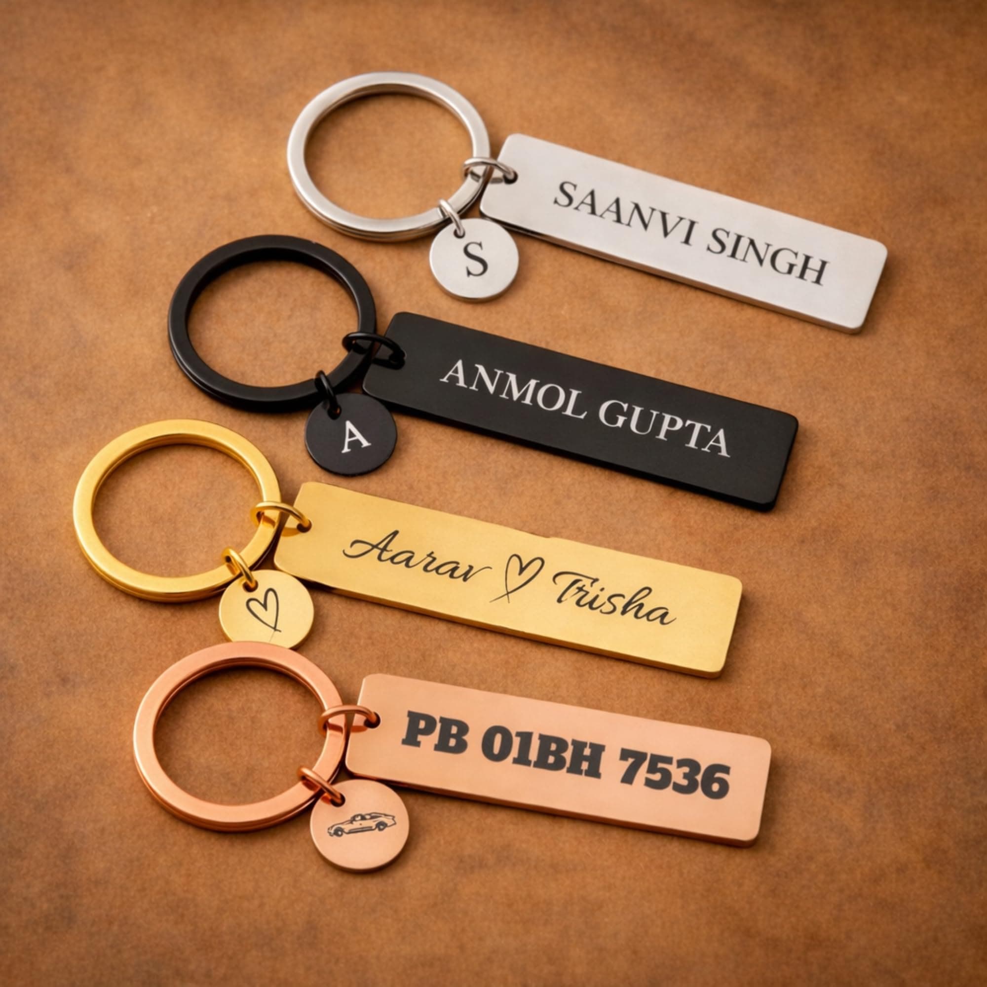 Pijera Premium Customized Metal Keychain | Personalized Name Engraved Keychain for Car & House Keys | Stylish Stainless Steel Gift for Men & Women