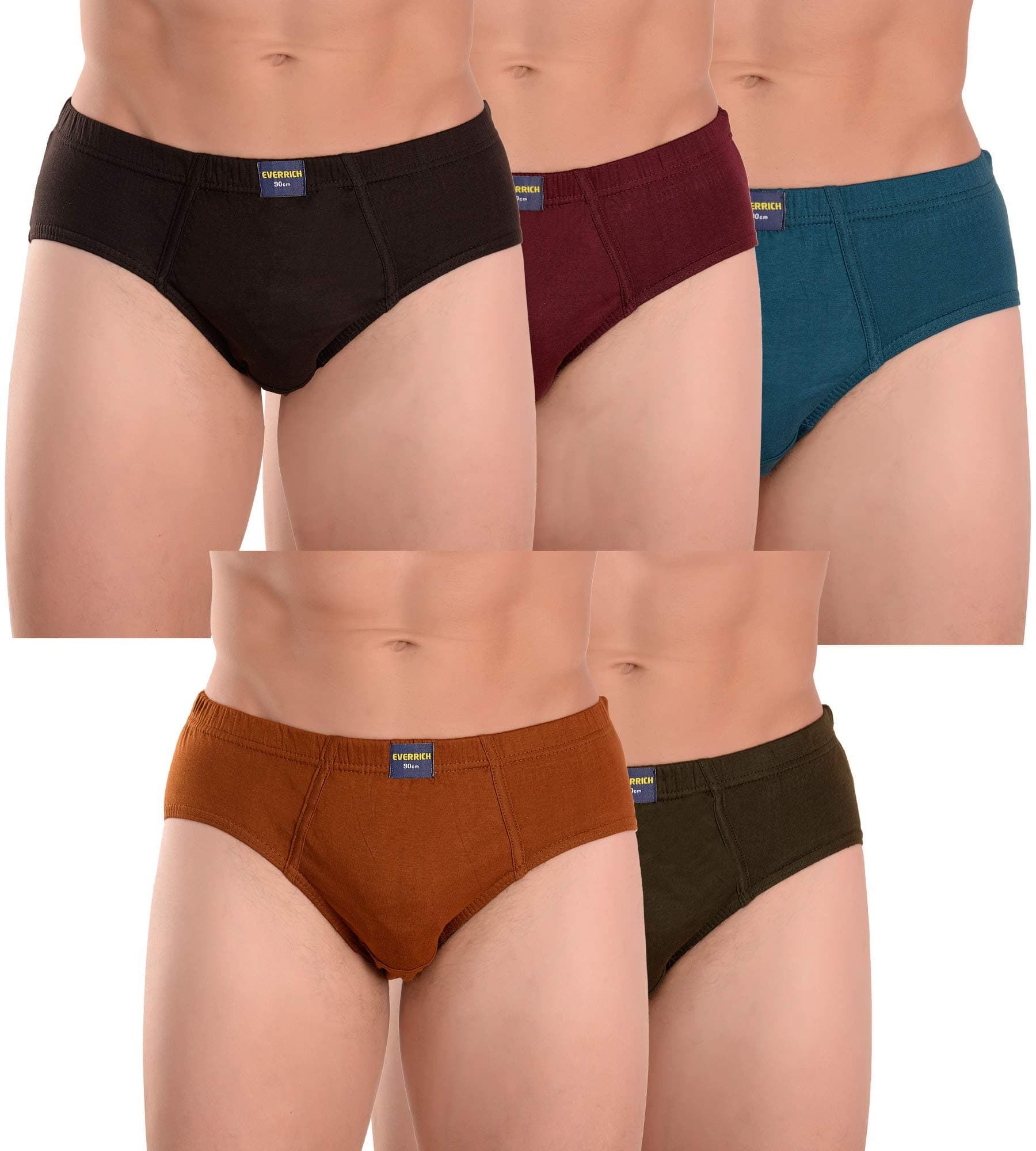 EVERRICH Men's Cotton Briefs Underwear Combo Pack of 5