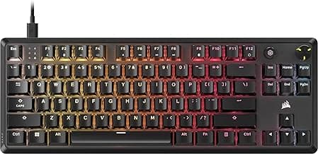 Corsair K70 CORE TKL RGB Mechanical Gaming Keyboard MLX Red v2 Linear Switches - Sound Dampening - Rotary Dial - Aluminum Top Plate - Onboard Storage