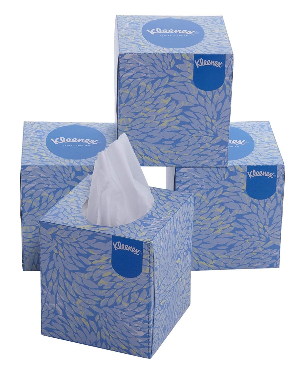 Kleenex® 2 ply Facial Tissue Cube Box, 80 Pulls, Pack of 4 (Total 320 Sheets) (60042)