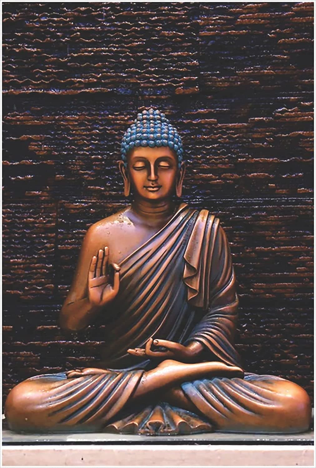 Kaushiki Collection Kaushiki Wall Gautam Buddha Background Vinyl Wall Sticker for Living Room, Hall, Prayer Room Pack of 1.