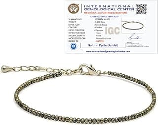 Generic Qutipek Certified Raw Pyrite Anklet For Women Stylish- Stone of Money, Protection & Power, Money Magnet Pyrite Stone Anklet - Adjustable Spiritual Jewellery Best Gift Item