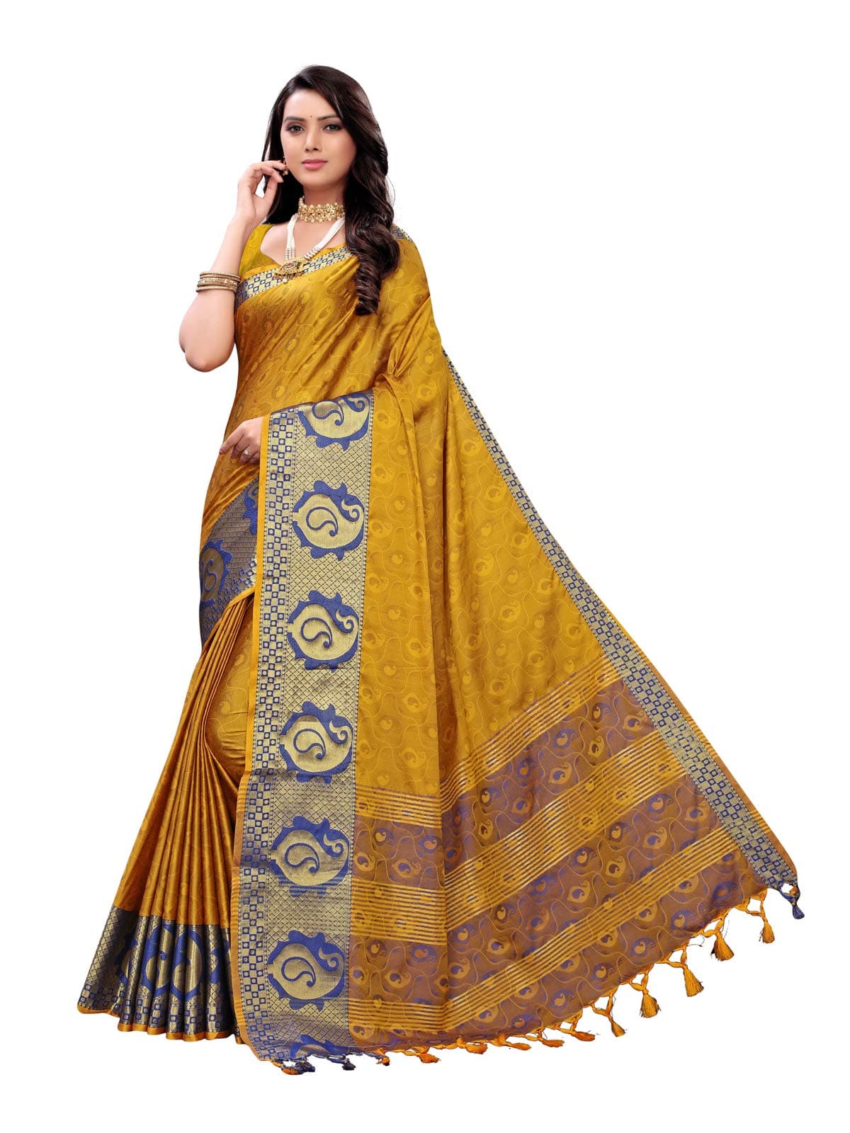 SIRIL Women's Poly Silk Jacquard Saree With Blouse