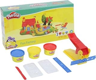 Play-Doh Fun Factory Tool Set Arts and Crafts Toy for Kids 3 Years and Up with 3 Non-Toxic Colors, Multicolor