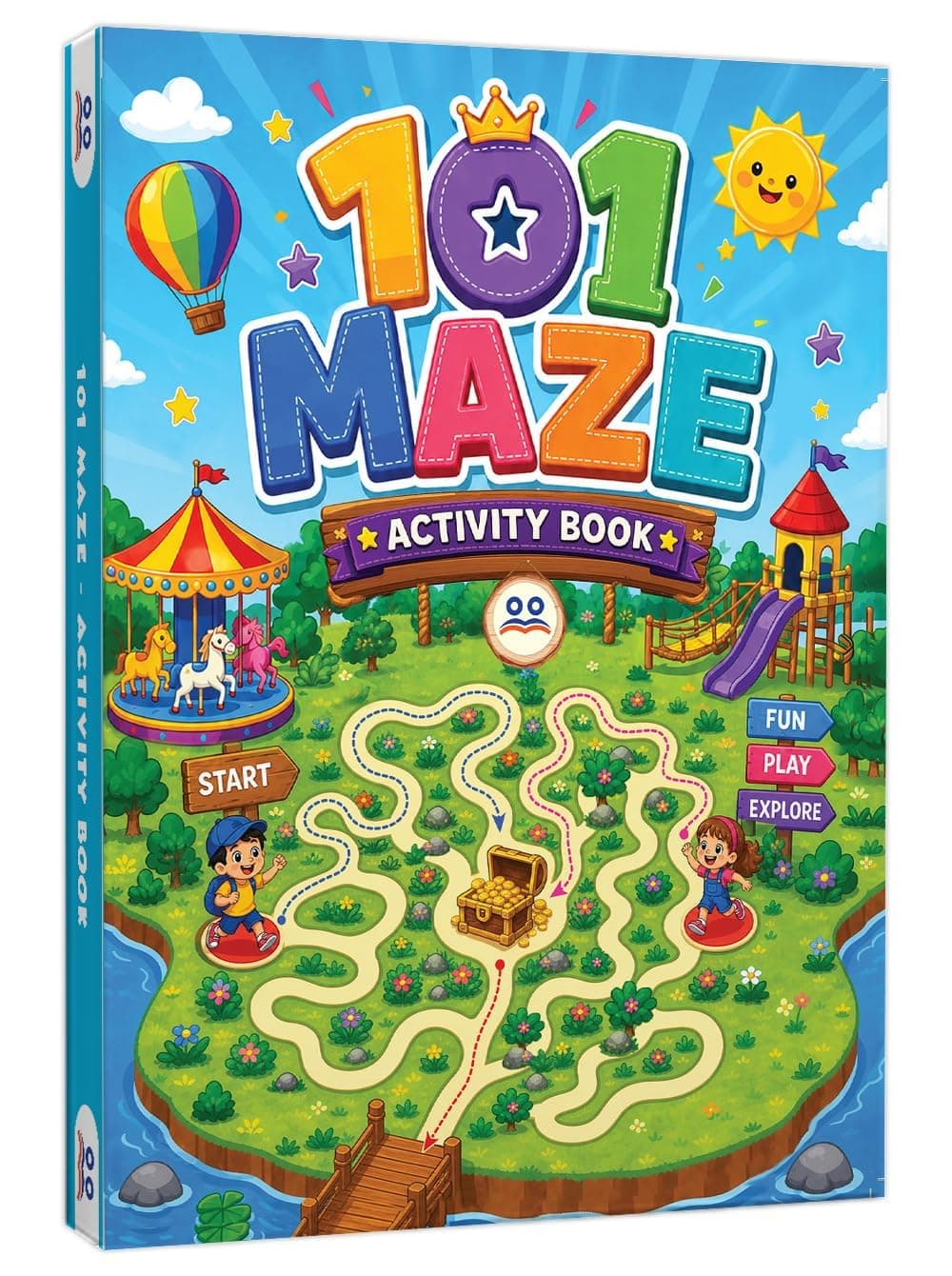 Maze Books for Kids | 101 Maze Puzzle for Kids | Activity Book to Improve Logic, Motor Skills & Concentration | Ages 5 - 10 Years