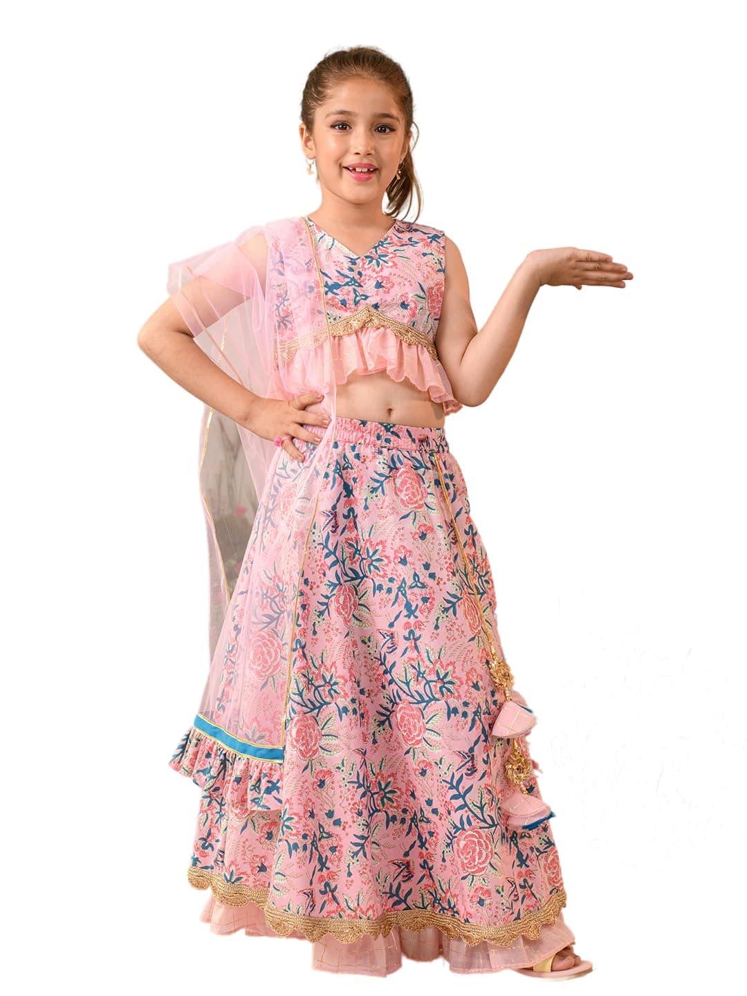 Pspeaches Girls Lehenga & Choli With Dupatta