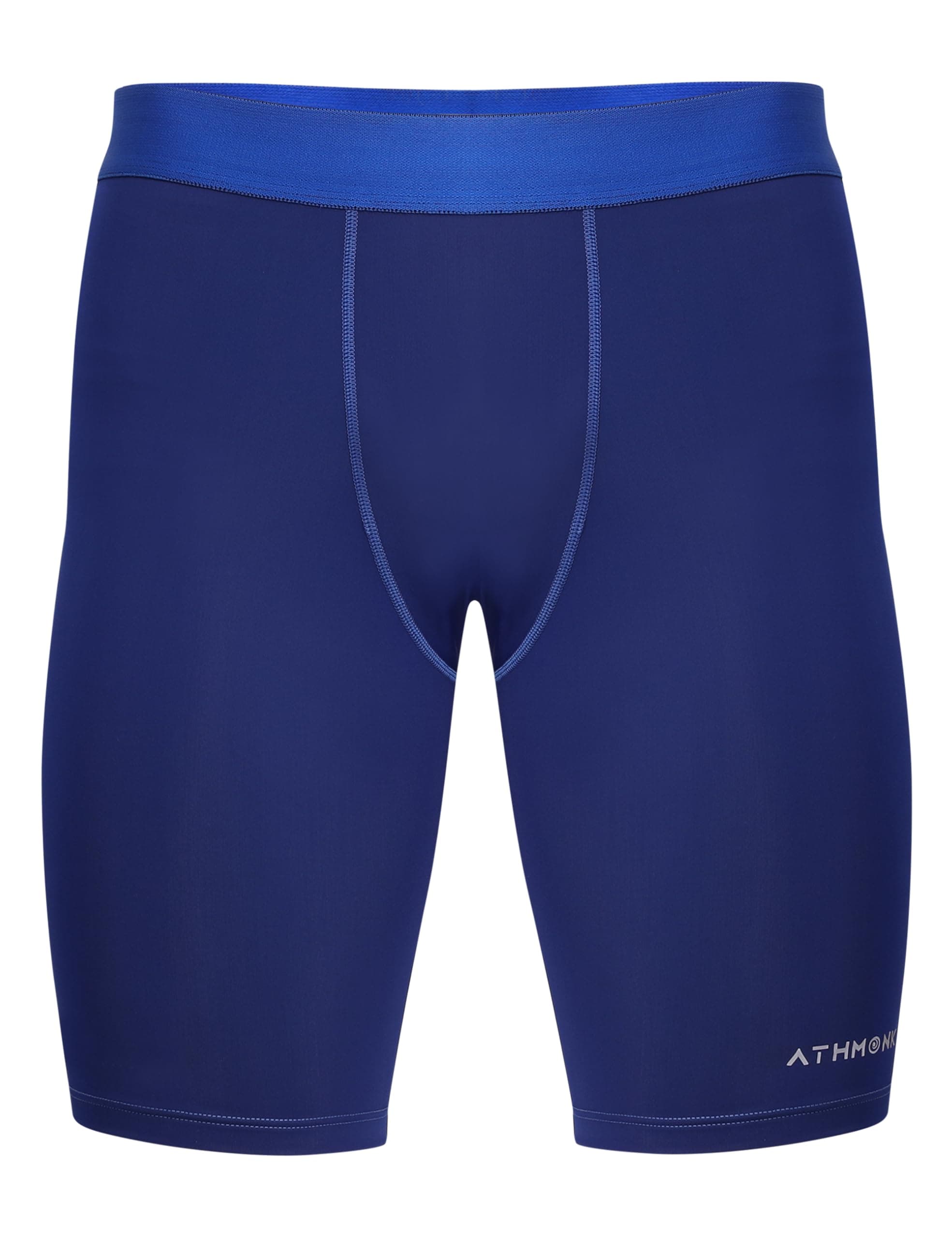 Athmonk 4-Way Lycra Compression Shorts for Men | Tight Skin Fit, Non Padded | Cycling Running Workout Gym Cricket Football Sports | Tummy Tuck Recovery Muscle Support | Quick Dry Anti-Chafe
