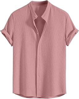 GRECIILOOKS Men's Polycotton Regular Fit Casual Shirt | Stylish | Printed | Solid | Short Sleeve | Trendy (Available in Plus Size)