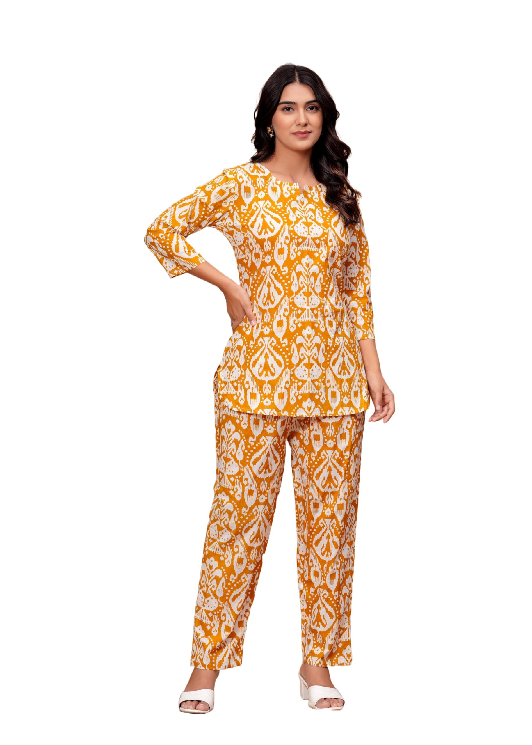 MEERA FAB Women's Floral Printed Kurta with Palazzo Set for Women |Material: Pure Cotton