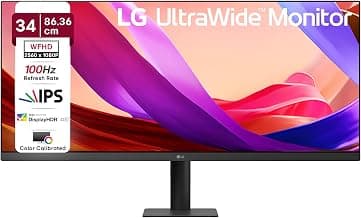 LG 34U511A 86.36cm (34 Inch) UltraWide WFHD (2560x1080) IPS Monitor, Anti-Glare, sRGB 99%(Typ.), Reader Mode, HDR10, 3-Side Virtually Borderless, HDMI, DP, HP Out, Tilt Adjustment Slim Stand (Black)
