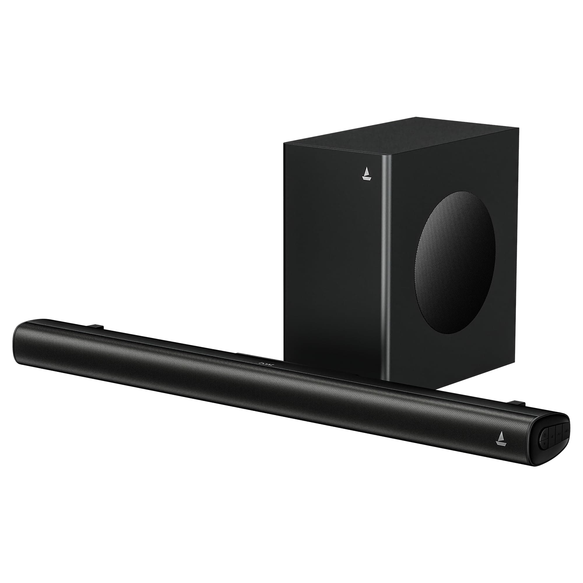 Boat Aavante 2.1 2000, 200W, EQ Modes, Multi Compatibility, Premium Design, Remote Control, v5.4 Bluetooth Sound bar, Home Theatre Soundbar Speaker(Premium Black)