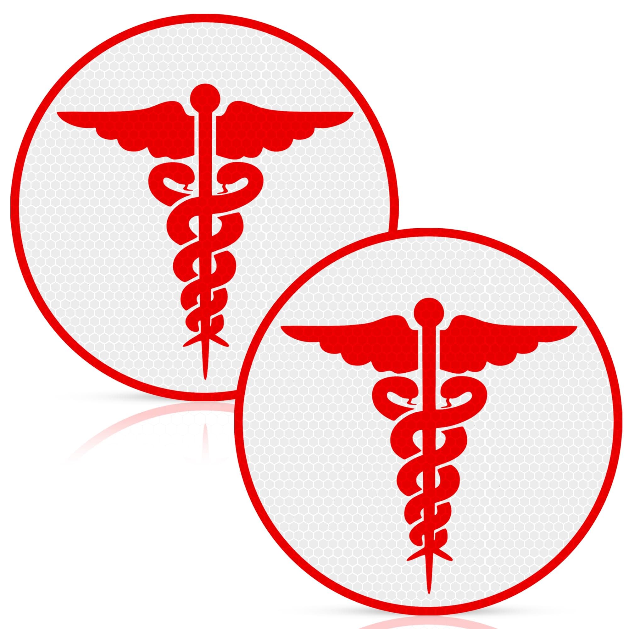 GLUN® Reflective Medical Doctor Sign Sticker, Waterproof & Non-Fading Durable Decal for Car, 2 Wheeler, Clinics & Office Use