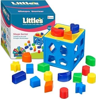 Little's Shape Sorter Cube | Shape Sorter Toys for Kids | 24 Multi-Color Shapes | Toddler Activity Toys for 1 Year Old+ | Baby Toys | Helps Develop Motor & Reasoning Skills | Kids Toys