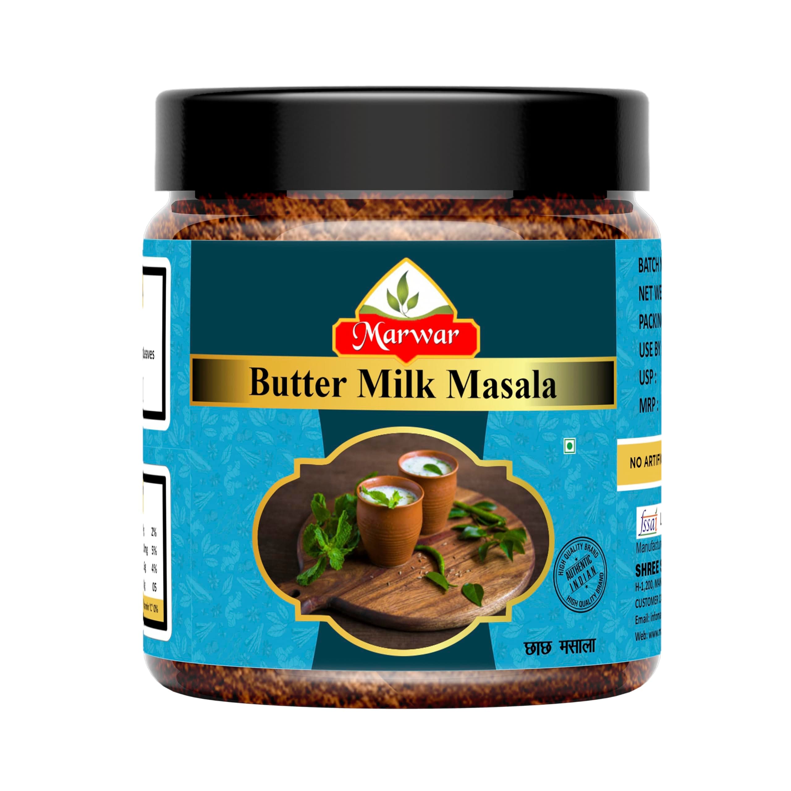 Marwar Chach Buttermilk Masala 200gm | Authentic Traditional Indian Buttermilk Spice Blend for Chach, Chaas & Yogurt Drinks Ready to Sprinkle | Flavorful Masala Seasoning | No Preservatives | No Artificial Colour