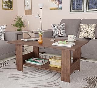 Spyder Craft Multipurpose Engineered Wood Coffee Center Sofa Tea/Teapoy Console Table Engineered Wood Coffee Table (Finish Color - Columbian Walnut, DIY(Do-It-Yourself))