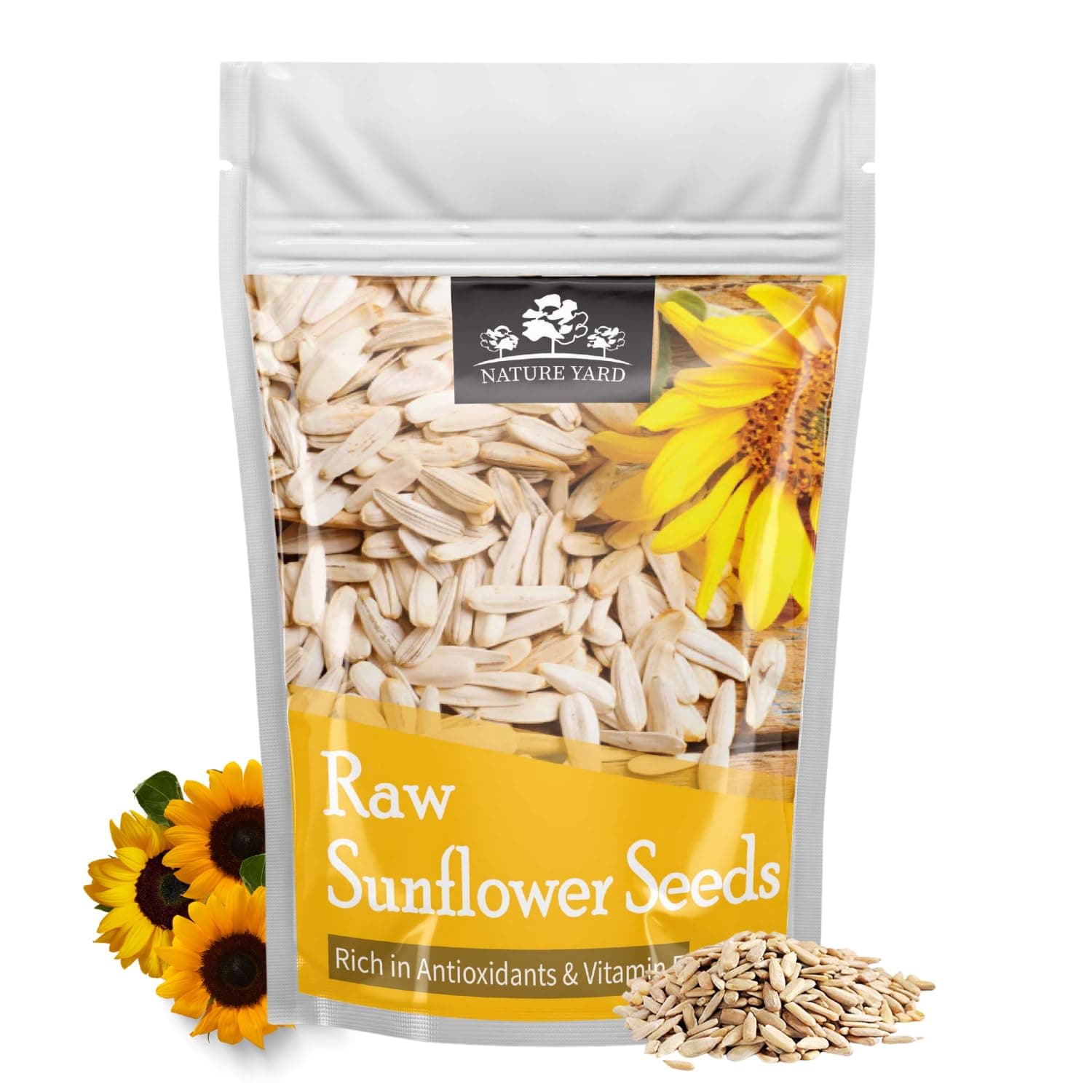 NATURE YARD Raw Sunflower Seeds (Surajmukhi Ke Beej) - 500 gm - 100% Organic Sunflower Seeds for Weight Management/Rich in Antioxidants & Vitamin E/Good for Body & Skin Nourishment/Healthy Snacks