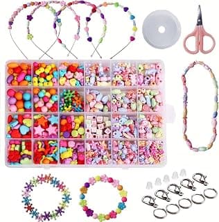 Niwlix Bracelet Making Kit, Colorful Jewellery Making Kit for Kids DIY Bead Set Making, Toys for Girls Age 6-12 Years Old Gifts for Girls