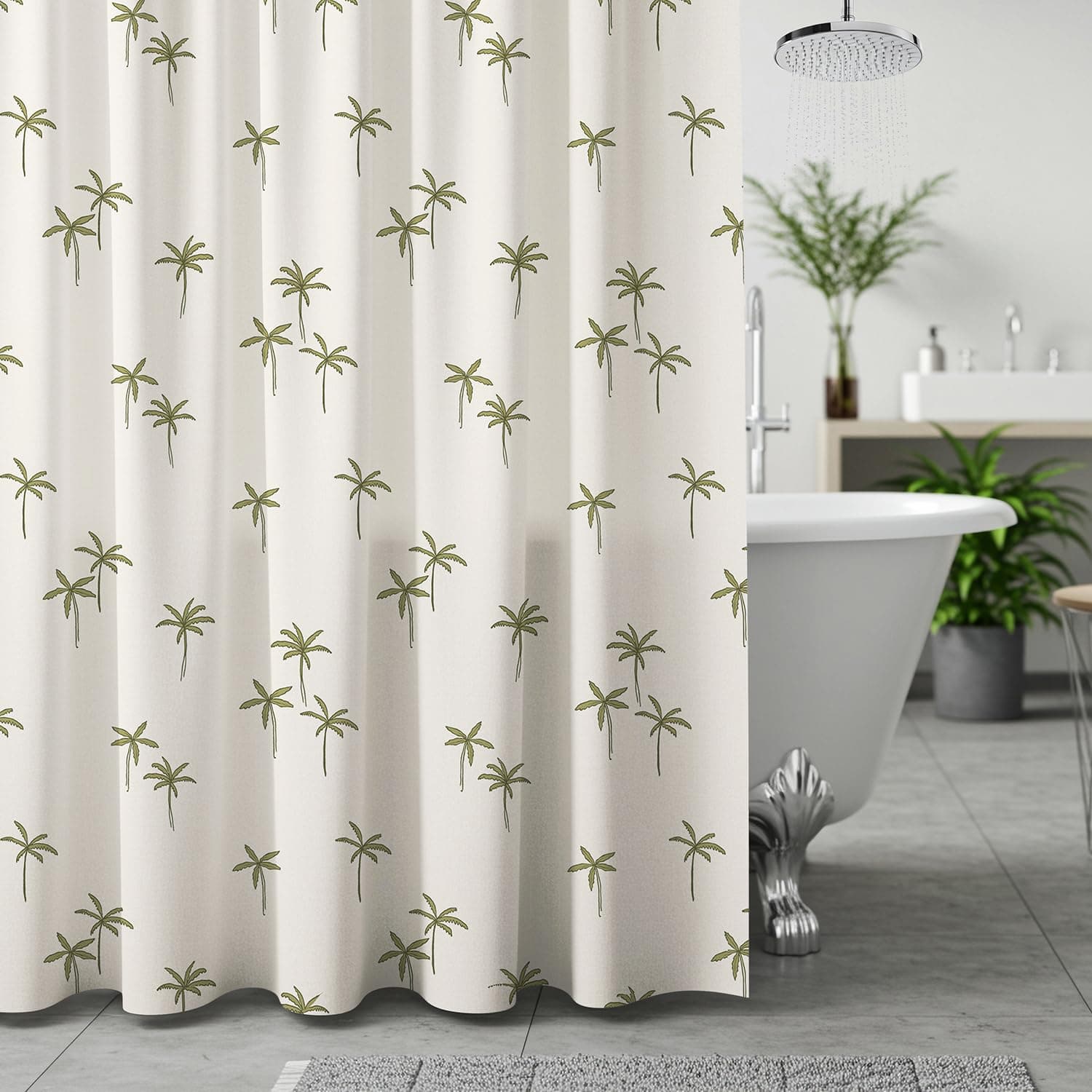 Wakefit Printed Shower Curtain 7 Feet | Bathroom Curtain | No Plastic Smell | Curtain for Balcony | Machine Washable, Mould & Mildew Resistant | Petal | H:7 ft & W:6 ft | 14 Free Hook