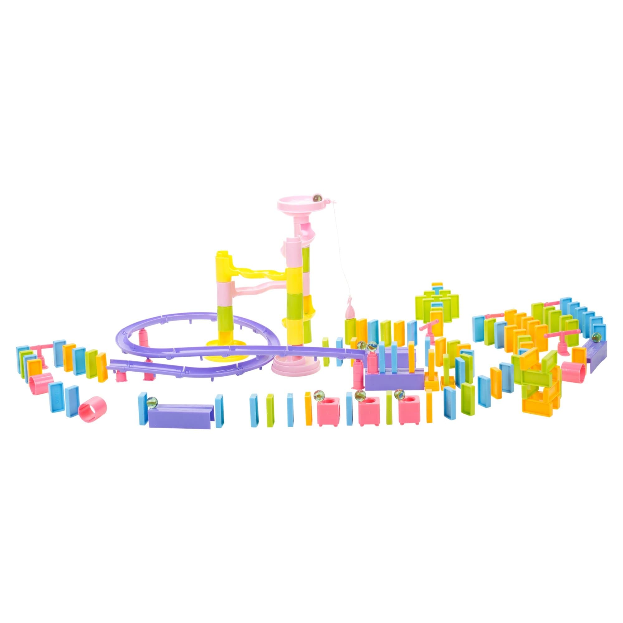 Magicwand® Set of Educational Domino Rally Building Blocks Racing Tile Game【3 Yrs & Up】【228 Pcs】【Multi-Colored】