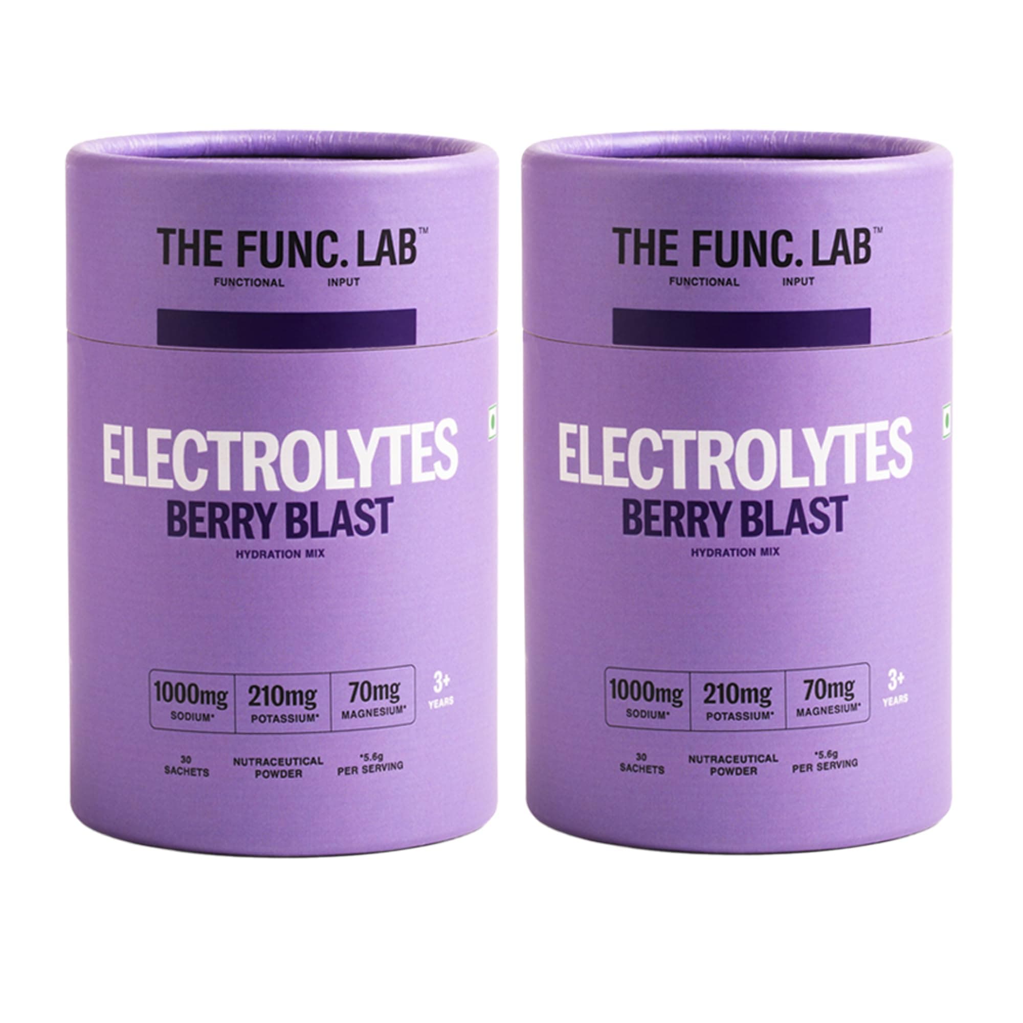 The Func. Lab Daily Electrolytes -Salty Berry Blast | Pack Of 2, 30 Sachets Each | Instant Hydration Powder with Sodium, Potassium, Magnesium | Sugar-Free, No Preservatives | Instant Energy & Recovery Drink