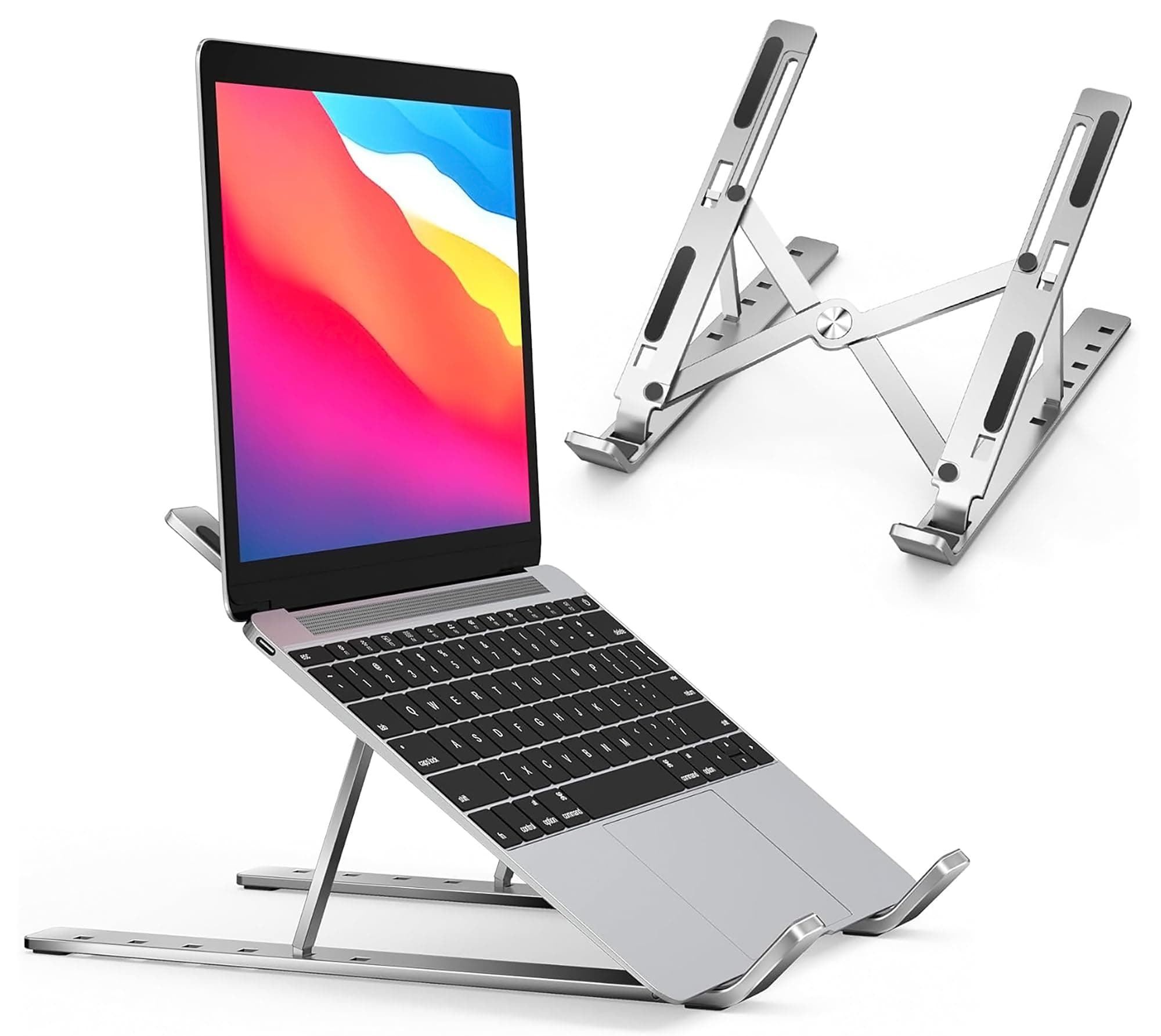 GLUN® Metal Notebook and Laptop Stand for Table, Ergonomic Laptop Stand, Laptop Riser and Tablet Stand for Desk, Holder Compatible with MacBook, Laptop and Tablet